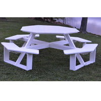 A&L Furniture Co. 54" Amish-Made Octagonal Poly Walk-In Picnic Table, White