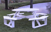 A&L Furniture Co. 54" Amish-Made Octagonal Poly Walk-In Picnic Table, White