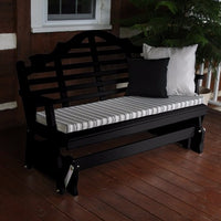 A&L Furniture Amish-Made Pine Marlboro Glider Bench, Black