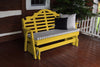 A&L Furniture Amish-Made Pine Marlboro Glider Bench, Canary Yellow