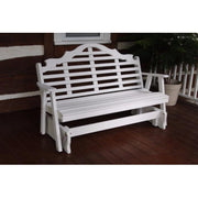 A&L Furniture Amish-Made Pine Marlboro Glider Bench, White