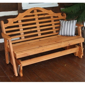 A&L Furniture Co. Amish-Made Cedar Marlboro Glider Benches