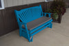 A&L Furniture Amish-Made Pine Fanback Glider Bench, Caribbean Blue