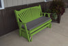 A&L Furniture Amish-Made Pine Fanback Glider Bench, Lime Green