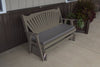 A&L Furniture Amish-Made Pine Fanback Glider Bench, Olive Gray