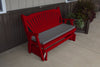A&L Furniture Amish-Made Pine Fanback Glider Bench, Tractor Red