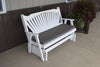 A&L Furniture Amish-Made Pine Fanback Glider Bench, White