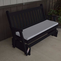 A&L Furniture Amish-Made Pine Traditional English Glider Bench, Black