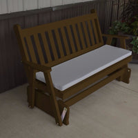 A&L Furniture Amish-Made Pine Traditional English Glider Bench, Coffee
