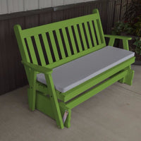 A&L Furniture Amish-Made Pine Traditional English Glider Bench, Lime Green