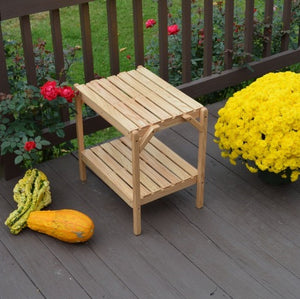 A&L Furniture Co. Amish-Made Bent Oak End Table, Natural Finish
