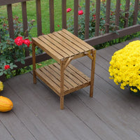 A&L Furniture Co. Amish-Made Bent Oak End Table, Walnut Finish