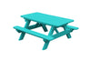A&L Furniture Amish Poly Kids Picnic Table, Aruba Blue
