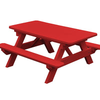 A&L Furniture Amish Poly Kids Picnic Table, Bright Red