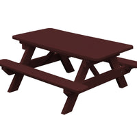 A&L Furniture Amish Poly Kids Picnic Table, Cherrywood