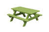 A&L Furniture Amish Poly Kids Picnic Table, Tropical Lime