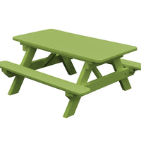 A&L Furniture Amish Poly Kids Picnic Table, Tropical Lime