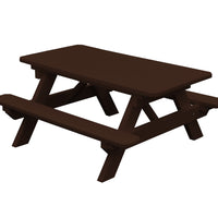A&L Furniture Amish Poly Kids Picnic Table, Tudor Brown