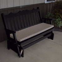 A&L Furniture Amish-Made Pine Royal English Glider Bench, Black