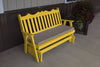 A&L Furniture Amish-Made Pine Royal English Glider Bench, Canary Yellow