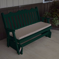A&L Furniture Amish-Made Pine Royal English Glider Bench, Dark Green