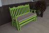 A&L Furniture Amish-Made Pine Royal English Glider Bench, Lime Green
