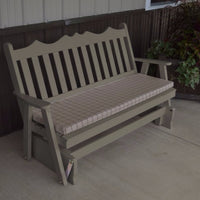 A&L Furniture Amish-Made Pine Royal English Glider Bench, Olive Gray