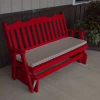 A&L Furniture Amish-Made Pine Royal English Glider Bench, Tractor Red