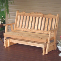 A&L Furniture Co. Amish-Made Cedar Royal English Glider Bench, Unfinished