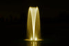 Airmax® 4 LED Color-Changing Fountain Lights illuminating Trumpet fountain