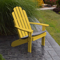 A&L Furniture Amish-Made Pine Kennebunkport Adirondack Chair, Canary Yellow