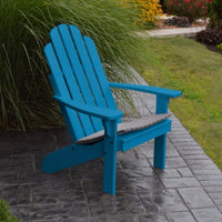 A&L Furniture Amish-Made Pine Kennebunkport Adirondack Chair, Caribbean Blue