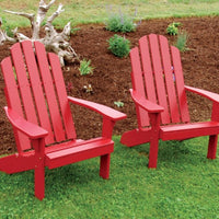 A&L Furniture Amish-Made Pine Kennebunkport Adirondack Chair, Tractor Red