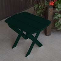 A&L Furniture Amish-Made Yellow Pine Folding Oval End Table, Dark Green