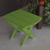 A&L Furniture Amish-Made Yellow Pine Folding Oval End Table, Lime Green