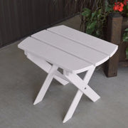 A&L Furniture Amish-Made Yellow Pine Folding Oval End Table, White