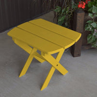 A&L Furniture Amish-Made Yellow Pine Folding Oval End Table, Canary Yellow