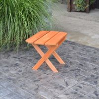 A&L Furniture Cedar Folding End Table, Cedar Stain