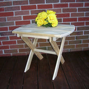 A&L Furniture Amish-Made Pressure-Treated Pine Folding Oval End Table, Unfinished