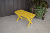 A&L Furniture Amish-Made Pine Folding Coffee Table, Canary Yellow