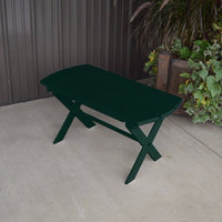 A&L Furniture Amish-Made Pine Folding Coffee Table, Dark Green