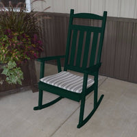 A&L Furniture Pine Classic Porch Rocker, Dark Green