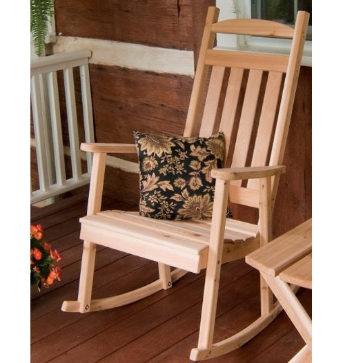 A&L Furniture Co. Amish-Made Cedar Classic Porch Rocker, Unfinished