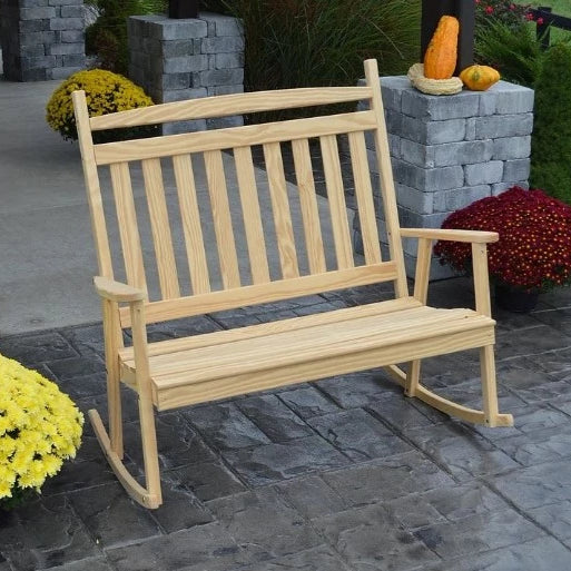 A&L Furniture Company Pine Double Classic Porch Rocker, Unfinished
