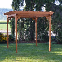 A&L Furniture Co. Amish-Made Cedar Pergola, Cedar Stain