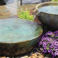 Aquascape® 32" Spillway Bowl as part of a beautiful cascading patio fountain