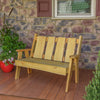 A&L Furniture Blue Mountain Series 4' Rustic Live Edge Timberland Garden Bench, Natural Stain