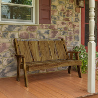 A&L Furniture Blue Mountain Series 5' Rustic Live Edge Timberland Garden Bench, Mushroom Stain