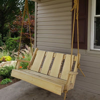 A&L Furniture Blue Mountain Series 4' Rustic Live Edge Timberland Porch Swing, Unfinished
