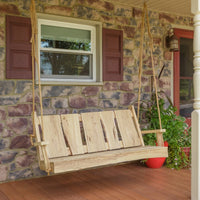 A&L Furniture Blue Mountain Series 5' Rustic Live Edge Timberland Porch Swing, Unfinished